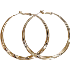 Shein Fashionable Minimalist Gold Sweet Y2K Oversize Hoops Luxurious Elegant Chic Earrings