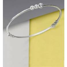 Topaz Bracelets Womens White Topaz Sterling Silver November Birthstone Bangle - Grey