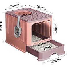 Pets Temu Xl Pink Large Cat Litter Box 50 x 35 x 38 cm