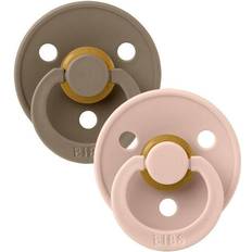 Bibs Colour Round Pacifier Latex Size 1 2-pack Dark Oak/Blush