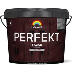 Beckers Målarfärg Beckers Akrylatfärg Perfekt Fasad Plus Helmatt Svart 10L Träfasadsfärg Svart