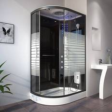 Home Deluxe Cabine De Douche Black Pearl Avec Douche À Effet Pluie 120 x 80 cm Noir 1200x800x2200mm