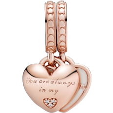 Pandora You're Always in My Heart Split Dangle Charm - Rose Gold/Transparent