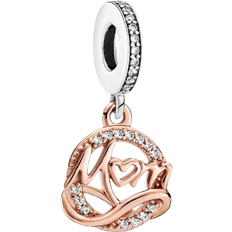 Pandora Mum Dangle Charm - Rose Gold/Silver/Transparent