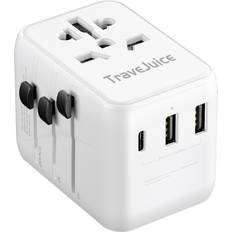 Temu Universal Travel Adapter With Usb-c 2 Usb-a
