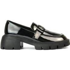 Buckle Loafers XY London Adelaide Chunky Platform Block Heel Loafers - True Black