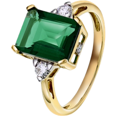 The Diamond Icons Michelle Ring - Gold/Emerald/Diamonds