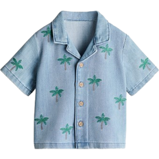 6-9M Shirts Children's Clothing H&M Embroidery Detail Denim Shirt - Blue