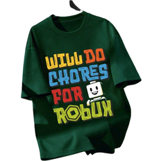 Shein Tween Boys Casual Minimalist Colorful Letter Slogan & Robot Graphic Round Neck Short Sleeve T-Shirt - Spring/Summer