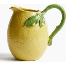 H&M Lemon Shaped Stoneware Jug Yellow Pitcher