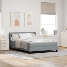 Bed Packages vidaXL Box Spring Bed with Mattress Light Grey 160x200 cm