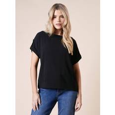 Roll Sleeve Blouse - Black