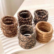 Hair Ties Shein 50pcs Women All-Match Leopard Print Hair Ties