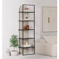 Fwstyle 5 Tier Modern Arched Sandstone Bookcase Unit Book Shelf