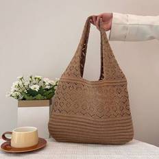 Women Beach Bags Shein Summer Lightweight Casual Hollow Beach Bag - Can Hold