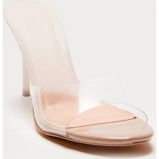 Fashion Nova Faux Patent Stiletto Mules - Clear