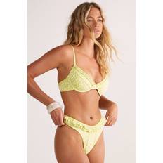 Florals Bikini Sets Textured Floral Underwire Bikini Set - Green