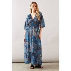 Midi Dresses - Paisley Wallis Paisley Trim Detail Maxi Dress - Blue