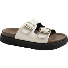 Shein Retro platform wedge sandals for women with two-tone buckle decoration and chunky sole
