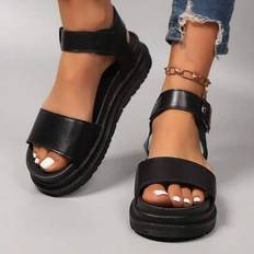 Sandaletten Shein Runde Zehenkappe Mittlerer Absatz Sandalen - Große Größen