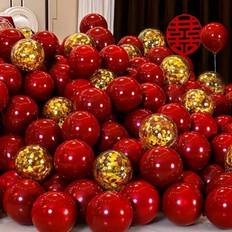 Valentines Day Balloons Shein 50pcs Red Gold Confetti Latex Balloon Kits