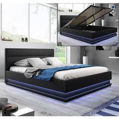 Camas Canapé De Matrimonio 160x200 Negro Cama con Estructura
