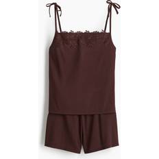 Bruna Pyjamasar H&M Pyjamas Med Knytaxelband - Mörkbrun