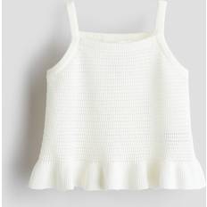 H&M Vit Stickat Linne Bomull - Flicka