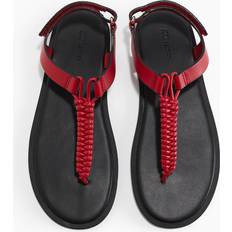 Red - Women Sandals H&M Dam Lädersandaler - Röd