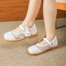 White Ballerinas Children's Shoes Shein Girls Butterfly Ballet Flats Ballet Shoes