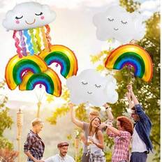 Animal & Character Balloons Shein Rainbow Foil Balloons Tassel Clouds