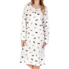 Slenderella Ladies Scottie Dog Nightdress Long Sleeve Jersey