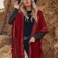 Capes & Ponchos Temu Comfortable High Elasticity Hooded Yellow Tassel Cape