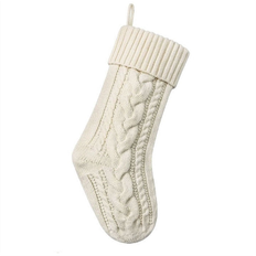 White Stockings Typecat Knitted Christmas White Fireplace Hanging Socks Stocking