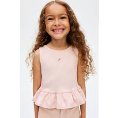 H&M Girls Sleeveless Bubble Hem Top - Light Pink