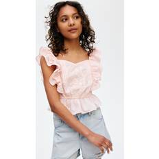 Blouses & Tunics Children's Clothing H&M Flutter Sleeved Cotton Top - Light Pink