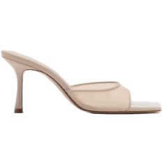 Polyester Heeled Sandals Mango Pointed Heel Sandals - Beige