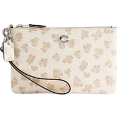 Coach Essential Small Wristlet With Floral Print - Silver/Chalk Multi