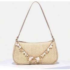 Shein Novachic Minimalist Straw Bag With Shell Pearl
