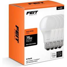 E26 LED Lamps Feit Electric 75W A19 E26 Medium LED Bulb Soft White