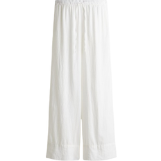 H&M Wide Leg Linen Blend Pants - White