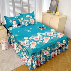 Multicoloured Valance Sheets Shein Multicolor Double Layer Lace Bed Skirt Valance Sheet