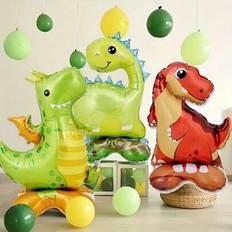 Animal & Character Balloons Shein Mixed Small Standing Green Dinosaur Foil Balloons