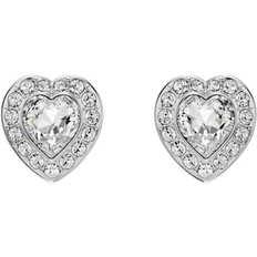 Metal Earrings Swarovski Ariana Grande Mixed Cuts Heart Stud Earrings - Silver/Transparent