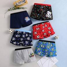 Shein Young Boy Cotton Colorful Soccer Print Briefs - Colorful
