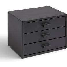 Dunelm Furniture Dunelm Black 3 Drawer Tabletop Storage Cabinet 19.6x25cm