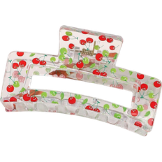 Shein 1pc 8.5cm Square Cherry Fruit Print Hair Clawclaw Clipshair Clips Hair Jaw Clip Hair Clamps Hair Clutch Hair Catcher Clip