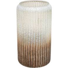 Ivyline Verre Ribbed Tall Frosted Gold Vase 30cm