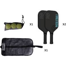 Pickleball Sets Sporti Wooden Pickleball Set Outdoor Noir