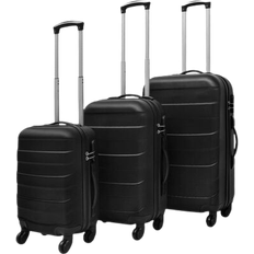 vidaXL Hardcase Trolley Set of 3 - Black